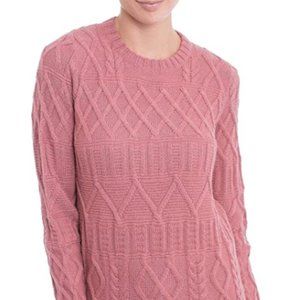 Pink 100% Alpaca Pullover, Carnation Pattern